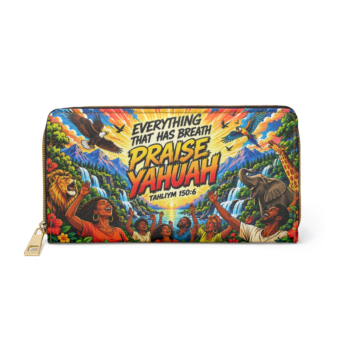 Everything That Has Breath Praise Yahuah Zipper Wallet
