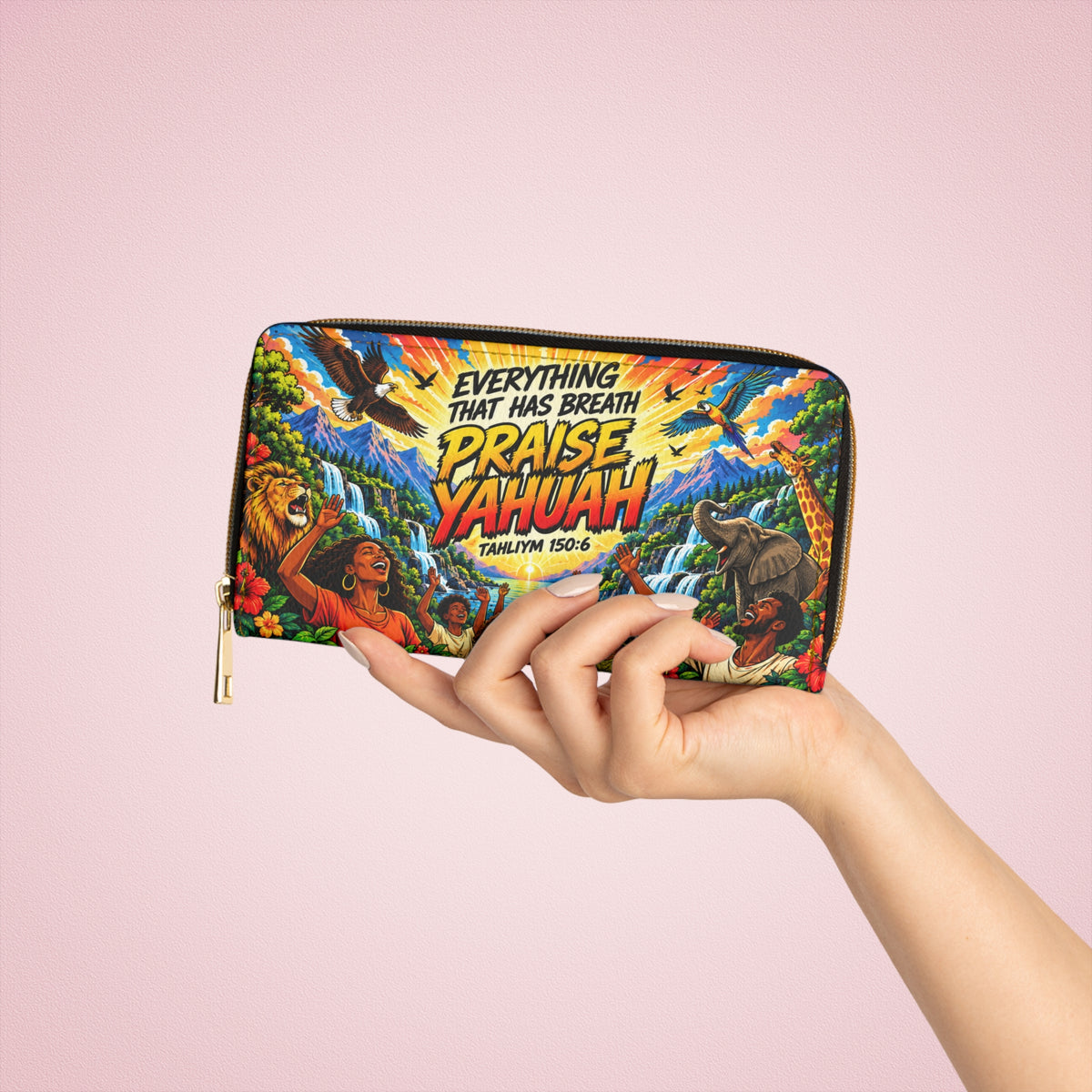 Everything That Has Breath Praise Yahuah Zipper Wallet