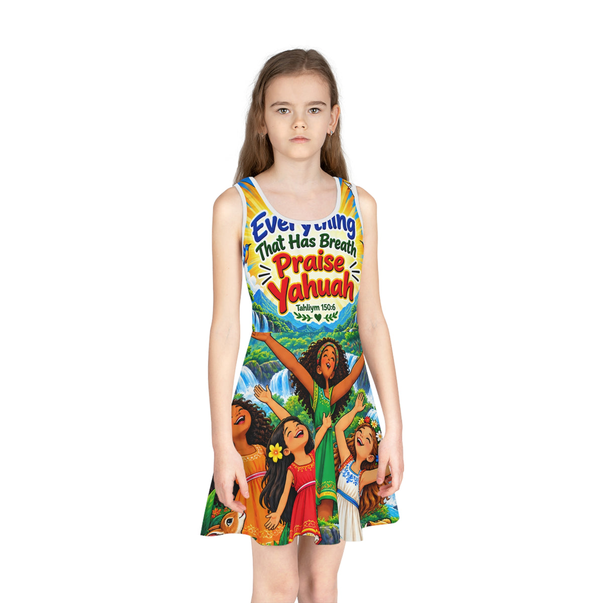Everything That Has Breath Praise Yahuah Girls' Sleeveless Sundress