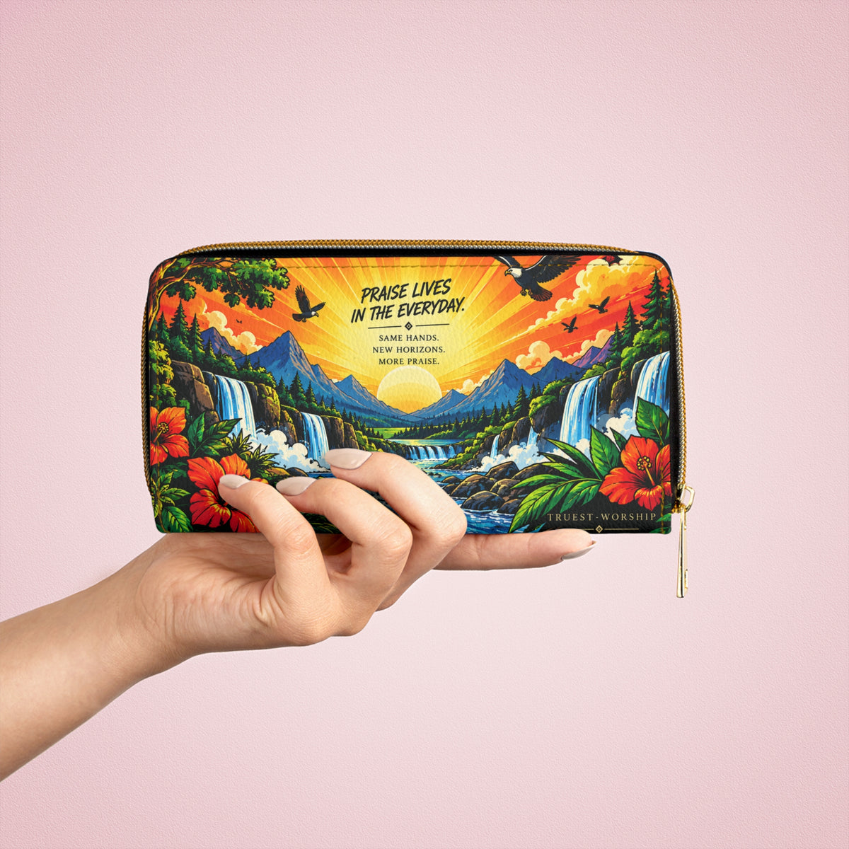 Everything That Has Breath Praise Yahuah Zipper Wallet