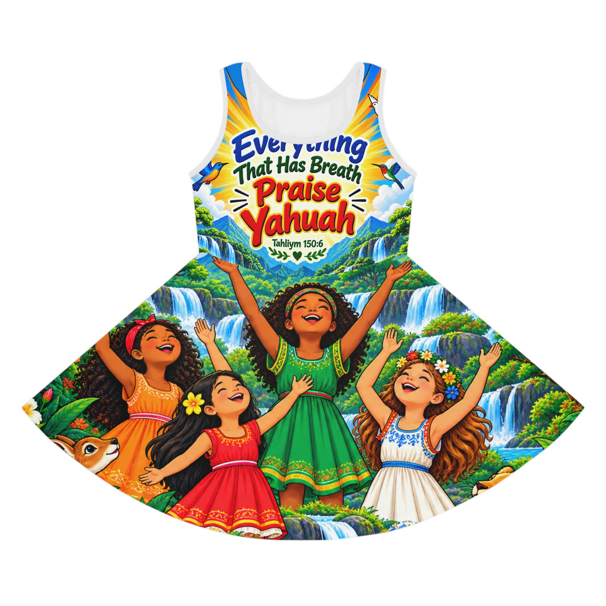 Everything That Has Breath Praise Yahuah Girls' Sleeveless Sundress